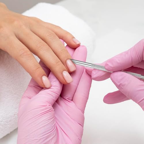 2Pcs Nail Cleaning Cuticle Stick Stainless Steel Cuticle Pusher Remover Dead Skin Polish Peeler Cutter Professional Pedicure Nail Art Care Portable Nail Cleaner for Fingernails Toenails Manicure Silver