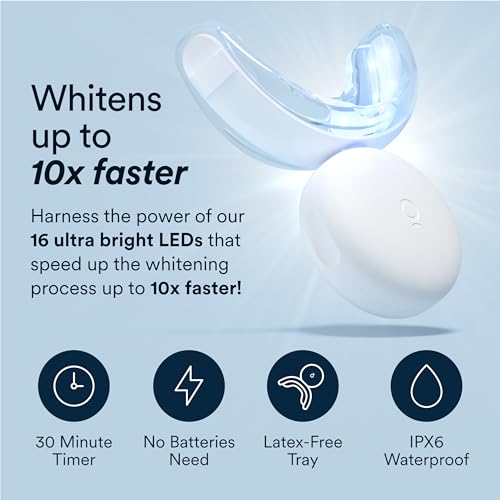 Auraglow Teeth Whitening Kit with LED Light & Whitening Toothpaste, 35% Carbamide Peroxide Gel, 20+ Treatments, Whiten Up to 10 Shades