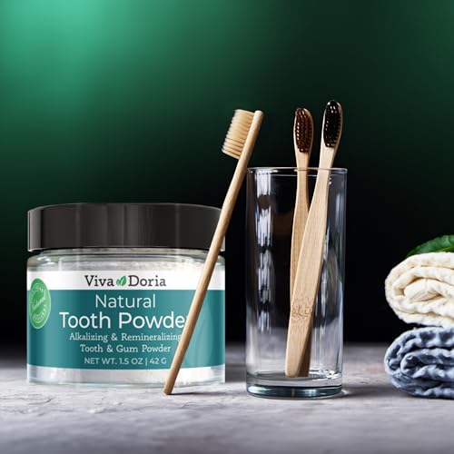 Viva Doria Remineralizing & Whitening Tooth Powder, 1.5 oz Glass Jar 1.5 Ounce (Pack of 1)
