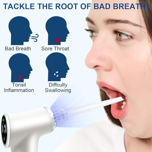 Tonsil Stone Remover Tool with 6-Level Suction for Bad Breath Prevention Dental Care Set – 3Pcs Tartar Scrapers, Plaque Remover & Mirror, 304 Stainless Steel Teeth Cleaning Tools (Black) Black