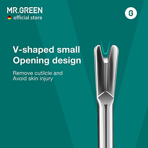 MR.GREEN Cuticle Pusher Dead Skin Remover Stainless Steel Manicure Tools Professional Cuticle Trimmer Nail Polish Peeler Scraper (Mr-2190) Mr-2190