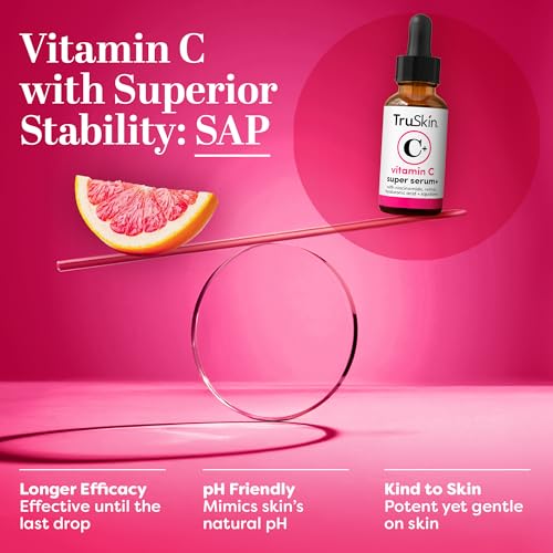 TruSkin Vitamin C Super Serum for Face, 5 Skin Benefits, 2 fl oz 2 Fl Oz (Pack of 1)