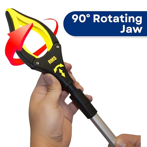 RMS 2-Pack 32 Inch Extra Long Grabber Reacher with Rotating Jaw (Yellow) Yellow