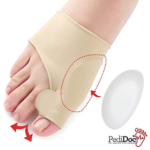 Bunion Corrector, 2 Pack Bunion Relief Sleeves with Gel Toe Separator, Hallux Valgus Toe Spacer Pads, Non-Slip Big Toe Alignment Cushion for Men and Women Large