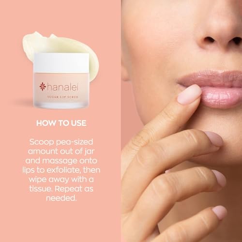Hanalei Vegan Sugar Lip Scrub Exfoliator (22g) + Lip Balm Variety Pack (5 Tubes) – Hydrating Lip Care with Kukui Oil, Shea Butter & Beeswax – Smooth, Nourish & Protect Lips