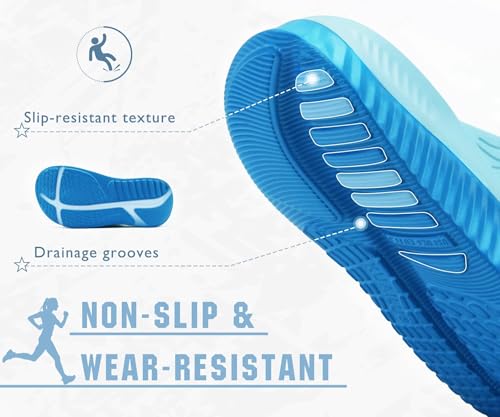 KuaiLu Recovery Flip Flops for Women Sport Thong Sandals 8 Double Blue（go One Size Up）