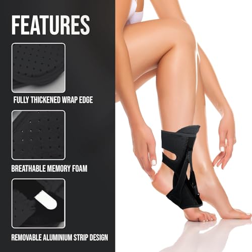 Plantar Fasciitis Night Splint for Women & Men,Upgrade Adjustable Plantar Ankle Support Brace,Breathable Foot Stabilizer for Plantar Fasciitis Relief Achilles Tendonitis Foot Drop Heel Pain Suit day and night (With Fasciitis Socks) Black