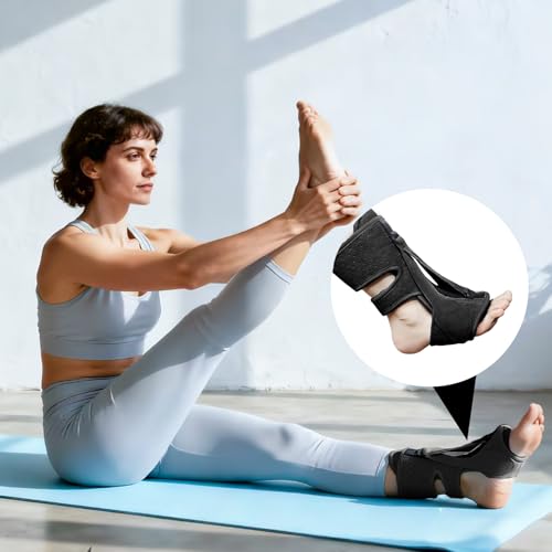 Plantar Fasciitis Night Splint, Adjustable Planters Facetious Orthotic, 3 straps Drop Foot Brace, Night Splint for Plantar Fasciitis for Men Women , Achilles Tendonitis Support & Pain Relief, Black