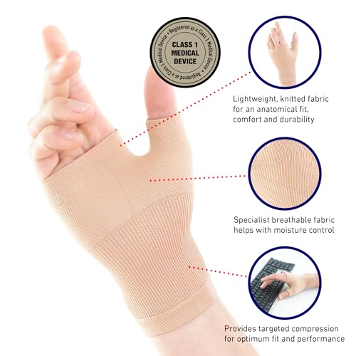 Neo-G Wrist and Thumb Support for Arthritis, Joint Pain, Tendonitis, Sprain - Wrist Brace Wrist Compression Hand Support - S - Beige Small