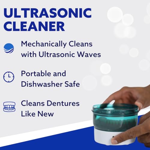 Dr. B Dental Solutions Ultrasonic Cleaner – Efficient Dental Cleaner with High-Frequency Waves for Removing Debris and Stains from Dentures, Night Guards, Retainers, and Aligners 1 Count (Pack of 1)