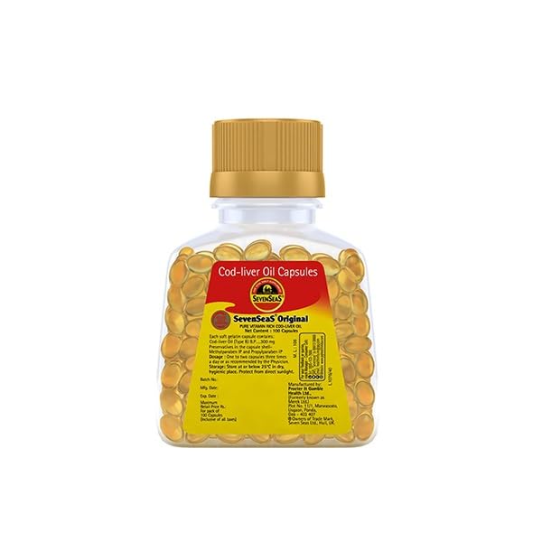 Seacod Cod-liver Oil Capsules ,Omega-3 Fatty Acid, Vitamin A, Vitamin D 100 Capsules