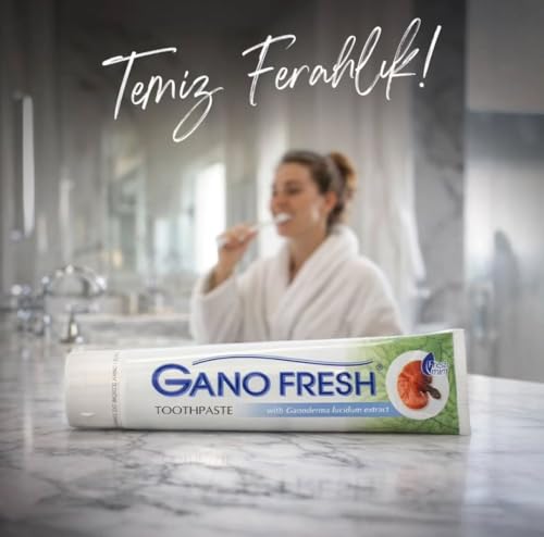 Gano Fresh Toothpaste with Ganoderma – Natural Herbal Fluoride-Free Toothpaste for Fresh Breath, Gum Health & Clean Teeth, Long-Lasting Freshness, 2 Pack