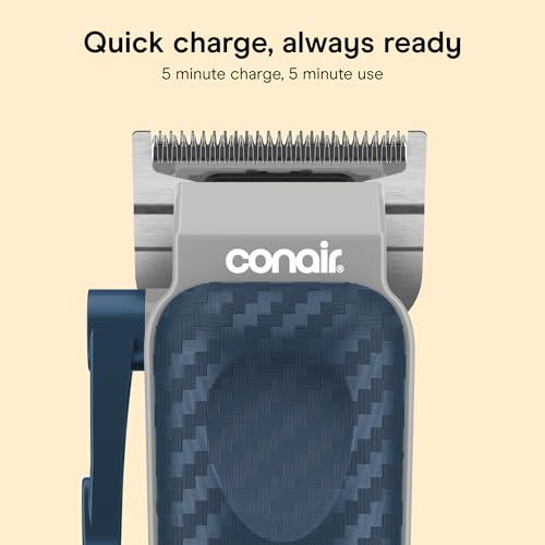Conair Rechargeable Hair Clippers Kit, Color-Coded Guide Combs, 17 Pieces