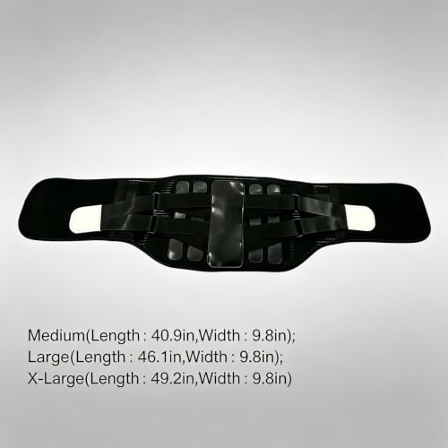 Lower Back Support Brace, Adjustable Breathable Lumbar Belt with Bionic Support & Removable Pad for Daily Waist Support Black X-Large(Waist:38"-45")