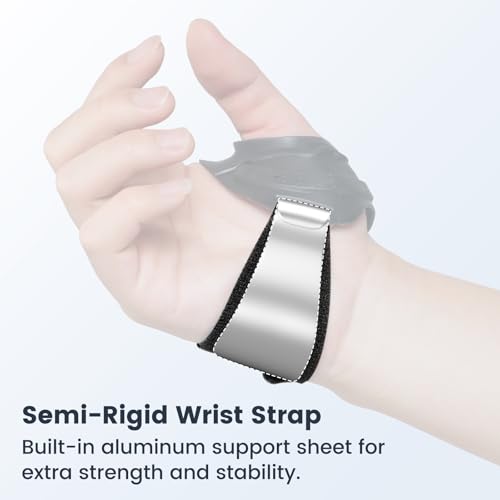 CMC Thumb Support Brace Splint for Osteoarthritis - Dual Density Support, with Firm Wrist Strap for CMC Joint Stabilization, Pain Relief for Women and Men (Left Hand, Black, L) Left Hand-Black Large