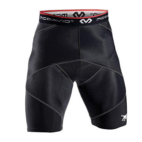 McDavid Compression Shorts, Thick Supportive Gym Shorts for Muscle Recovery. Cross Compression Short for Fitness. Large Black