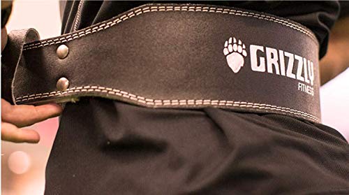 Grizzly Fitness Enforcer Padded Genuine Leather Weightlifting Belt-4" | Suede Lining | Padded for Extra Comfort | Used by Pros | Won't Dig into Hips or Back | Training Belt for Improved Biomechanics Large