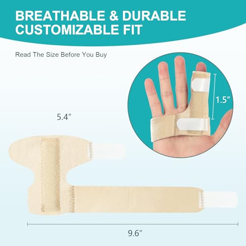 Promifun Finger Braces, 2 Pack Trigger Finger Splints for Straightening, Mallet Finger and Broken Finger, Finger Straighteners Provide Support and Relieve Pain - Khaki