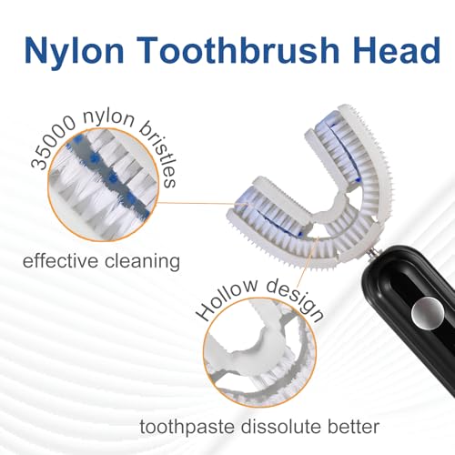 Ultrasonic U-Shaped Electric Toothbrush for Adults, 360° Full Mouth Clean