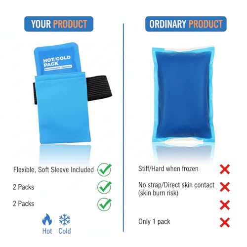 Reusable Gel Ice Pack for Injuries - Hot & Cold Therapy Pack for Muscle Pain Relief, Swelling Reduction, Post Surgery Recovery | Flexible Design Fits Shoulder, Knee, Back