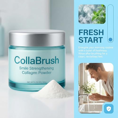 Collabrush Collagen Powder, Collagen+Hydroxyapatite Gum Toothpaste Care Powder, Smile Strengthening CollagenPowder, Protect Gum & Enamel Care