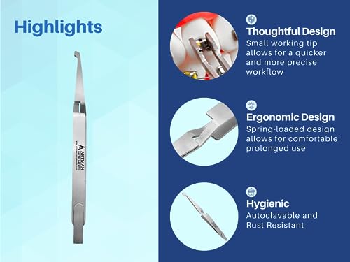 Orthodontic Bracket Placer & Holder Tweezers | Pliers Stainless Steel by Orthodontic Instruments ARTMAN Brand (10) 10