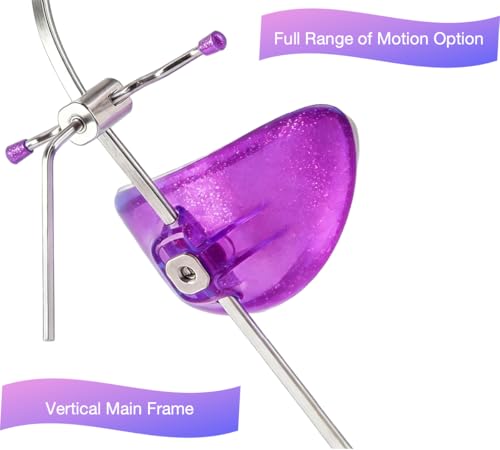 Adjustable Orthodontic Face Mask, Extraoral Headgear for Maxillary Orthopedics, Stainless Steel & Non-Toxic Plastic Dental Appliance with Single Lever, Forehead Rest and Chin Cup (Purple) Purple