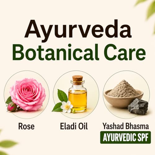 Ayurvedic SPF 30 Face Moisturizer – Rose Eladi Daily Hydrating Cream, Lightweight Non-Greasy Sun Protection for Men & Women, 1.76 Oz – Botanic Rain (Pack of 1) 1.76 Fl Oz (Pack of 1)