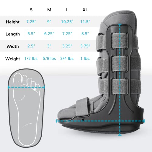 BraceAbility Pediatric Walking Boot - Children's Medical Walker Orthopedic CAM Support Shoe for Youth Ankle Break Injury, Kid's Stress Metatarsal Bone Fracture, Broken Foot or Toe Recovery Cast (M) Medium (Little Kid 4.5–7)