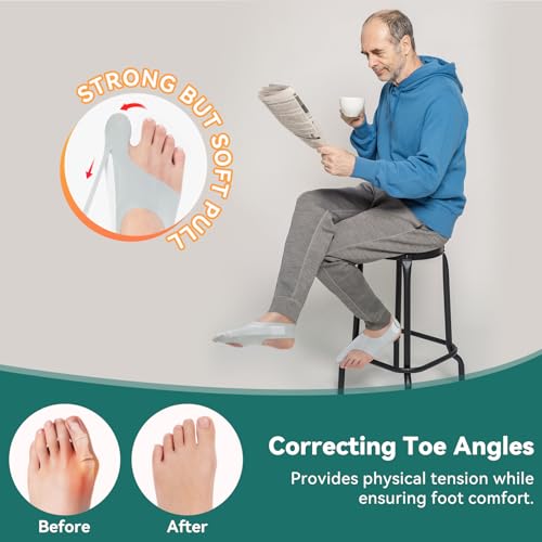 Bunion Corrector Sleeve for Men/Women, 1 Pair Day & Night Toe Alignment,Orthopedic Post-Workout Recovery Foot Brace, Hallux Valgus Toe Straightener for Daily Use (Large) Large
