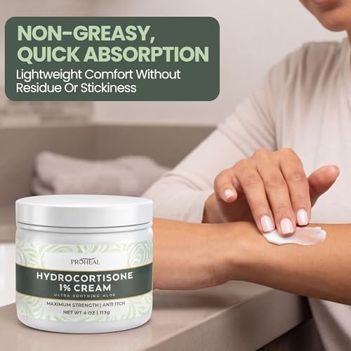1% Hydrocortisone Cream Maximum Strength with Aloe, 4oz of Anti Itch Cream 4 Ounce