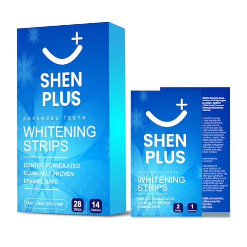 Teeth Whitening Strips Enamel-Safe, Non-Slip Dry 14 Treatments Helps Remove Deep Stain with Coconut, Sage Oil, Dead Sea Salt & Lemon Peel Oil 28 Strips 28 Count (Pack of 1)