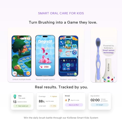 Kids AR Smart Toothbrush Kit with Freemium Brushing Games App and Phone Holder