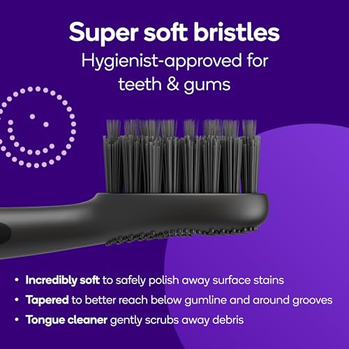 BURST Replacement Heads for Curve Sonic Electric Toothbrush (Black) Black