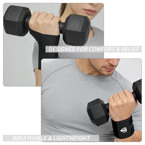 4 PCS Wrist Support Braces, 2 Pairs Adjustable Compression Wrist Wraps for Daily Use & Sports, Wrist Support for Pain Relief, Carpal Tunnel, Tendonitis, Sprains for Men Women