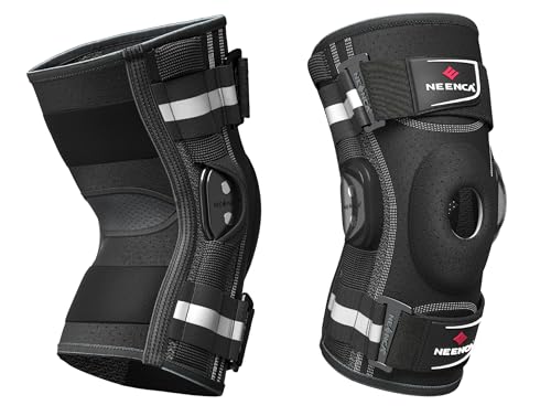 NEENCA Professional Knee Brace, Hinged Knee Support for Women & Men Relief Black-Single X-Large
