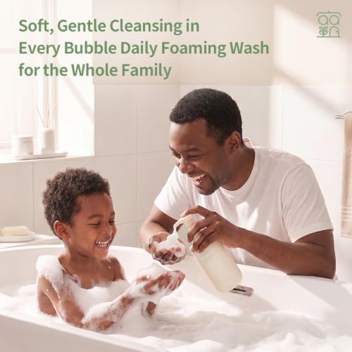 Breathing All-in-One Foaming Wash, Gentle Facial Cleanser & Body Wash, Deep Pore Cleansing Foam for Sensitive Skin, Hydrating Daily Face Cleanser, 500ml / 16.9 fl oz