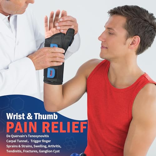 FEATOL Carpal Tunnel Wrist Brace With Thumb Support Right Hand Small/Medium+ Ankle Brace for Sprained Ankle Small