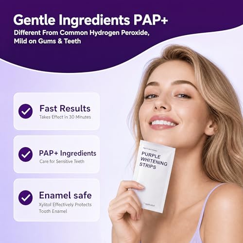 Purple Teeth Whitening Strips, 14 Treatments, Pap, Peroxide-Free