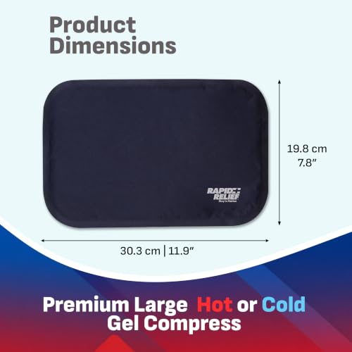 Rapid Relief Hot or Cold Gel Compress, 8x12 Ice Pack for Pain Relief Injury Large (Pack of 1)