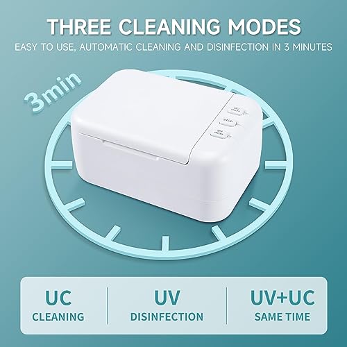 46kHz Ultrasonic Cleaner Machine Pro for Retainer, Dentures, Mouth Guard, Aligner, Whitening Trays and More