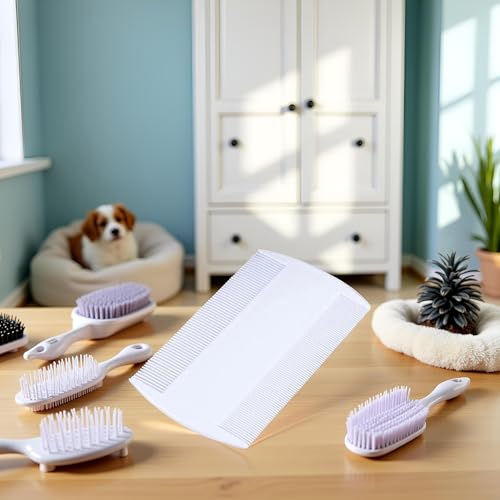White Double Sided Nit Fine Tooth Head Lice Hair Combs For Kids Pet dog Flea Plastic Hair Remove Lice Brush Combs W8E1 Comb，Grooming，Dog