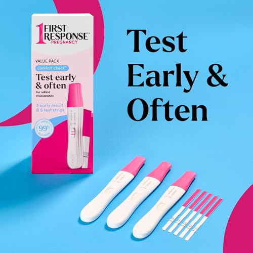 FIRST RESPONSE Comfort Check Pregnancy Test, 8 Count, Pink & White 8 Count (Pack of 1)