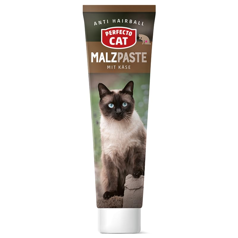 Perfecto Cat malt paste with cheese | Double pack | 2 x 100g | Supplementary food for cats | Reward cream with malt, cheese & anti-hairball effect | In a practical tube - BeesActive Australia