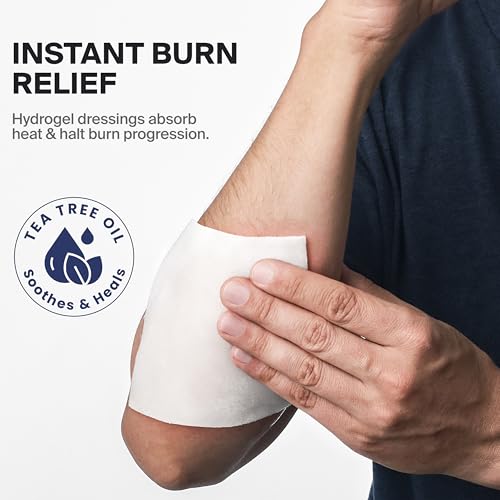 SurviveX Hydrogel Burn Dressings - First Aid Burn Care Pads, 5-Pack 5 PCS