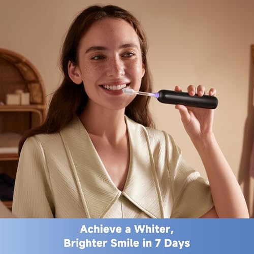 Mova Fresh SweepDrive Electric Toothbrush, Rechargeable Electric Power Toothbrush for Adults, Intuitive Pressure Sensing, 3-in-1 Replacement Brush Head with Holder, 30 Days of Battery Life, Black Fresh Black
