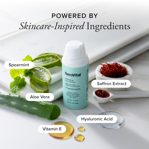 SeroVital Smile Hydrating Gum Serum – Hyaluronic Acid, Aloe Vera, and Vitamin E for Dry Gums, Improve Gum Health, Calm Gums – Formulated for Sensitive Gums –– 1 fl. oz., Mint Kiss