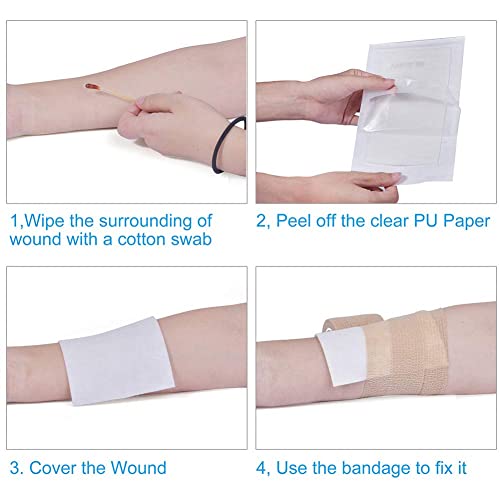 10 Count Calcium Alginate Wound Dressing Pads, 4”x8” and Surgical Zip Stitch Sutures Laceration Repair Kit, 4-Count Bundles