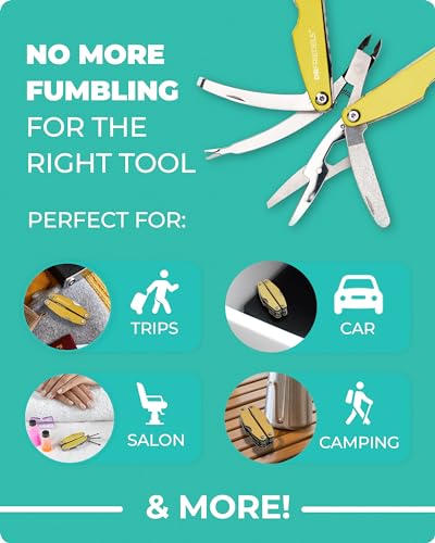 Manicure and Pedicure Kit - 9 in 1 Professional Manicure Set For Women & Men with Cuticle Trimmer, Cuticle Remover, Cuticle Pusher - Nail Techs & Nail Lovers’ Manicure Set Professional by DrFriedels Illuminating Yellow