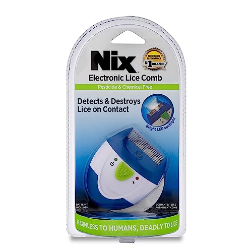 Nix Lice Removal Kit with Hair Solution, Comb & Home Spray + Electronic Lice Comb with LED Detection Light